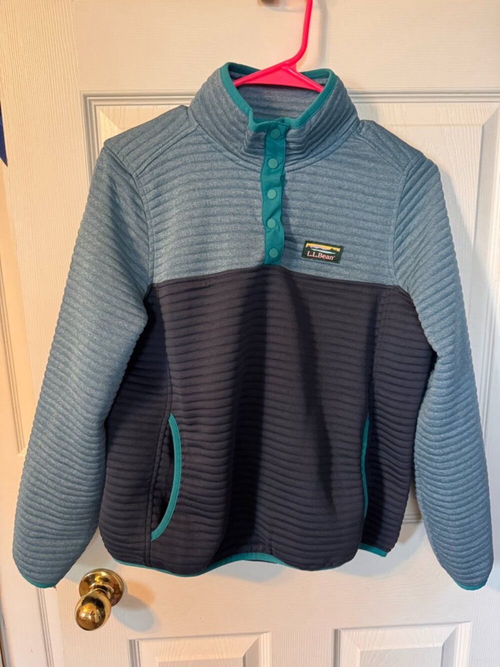 LL Bean Airlight Knit Pullover Sweater Women XS Petite 1/4 Snap 510110